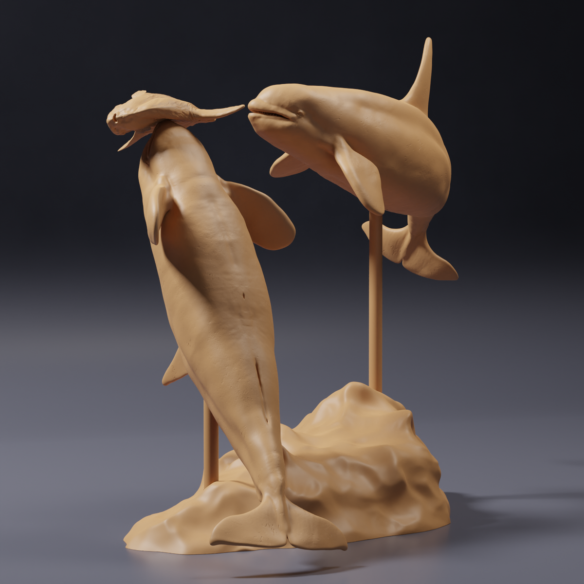 Photo du modèle animal Animal Den Miniatures 0 : figurines d’animaux marins : poisson-lune et orques (26_09_07)