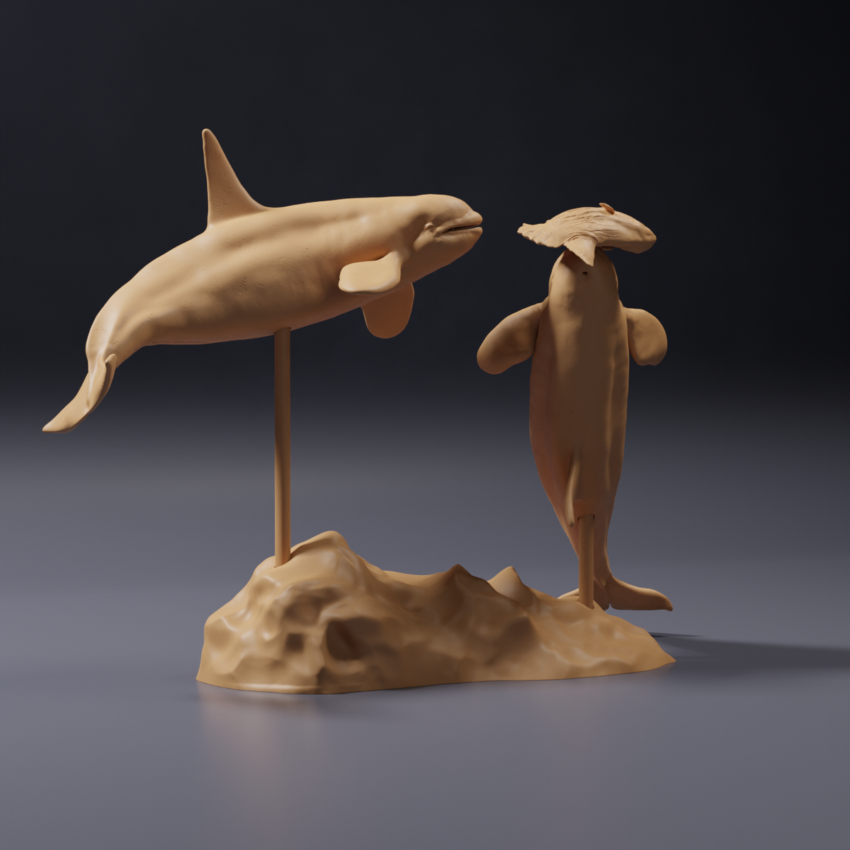 Photo du produit figurine animalière Animal Den Miniatures 5 : animal marin : poisson-lune et orques (26_09_07)