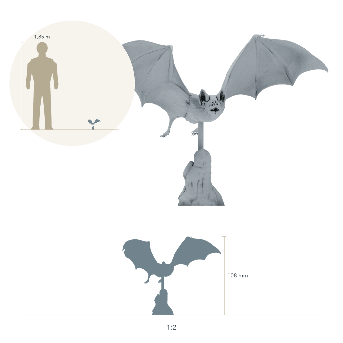 Photo du produit Figurine d’animal Animal Den Miniatures 1 : Figurine de chauve-souris : vampire commun - en vol (26_10_03)