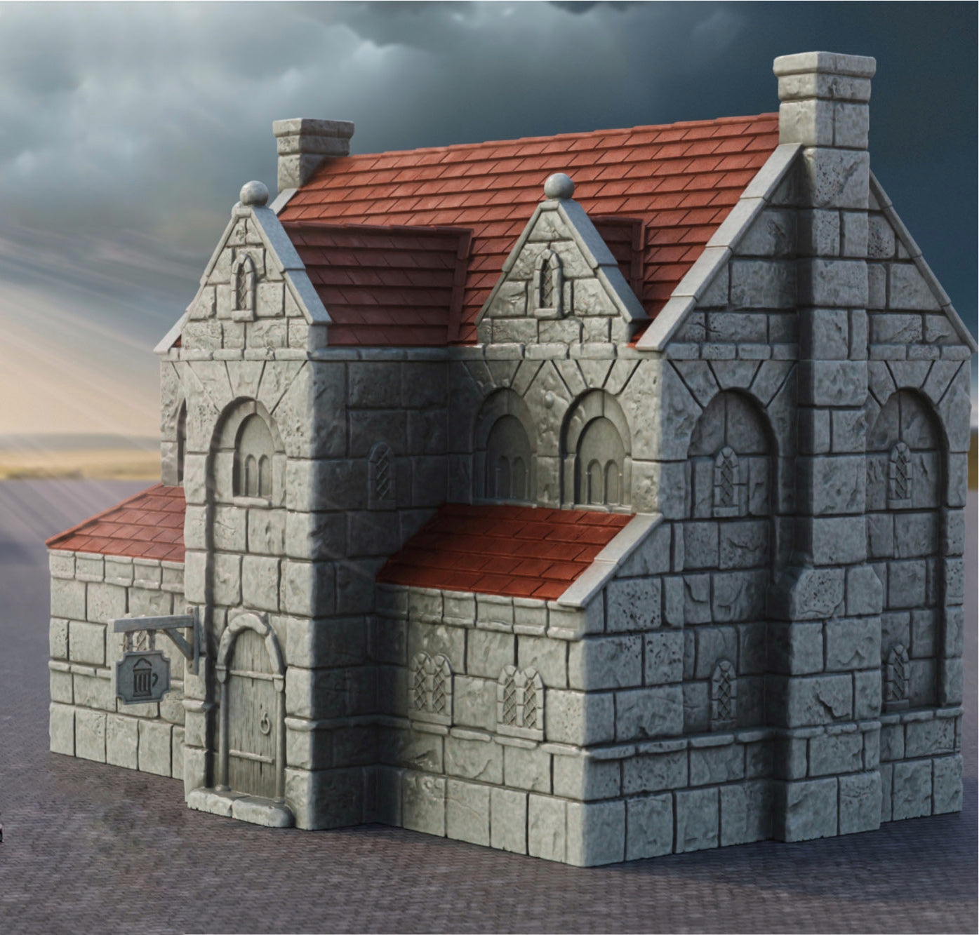 Photo du produit Tabletop 28mm The Printing Goes Ever On (TPGEO) 0 : Auberge Ivory City - Bâtiment Royaume de Gonthan - Terrain de Table de l'Auberge