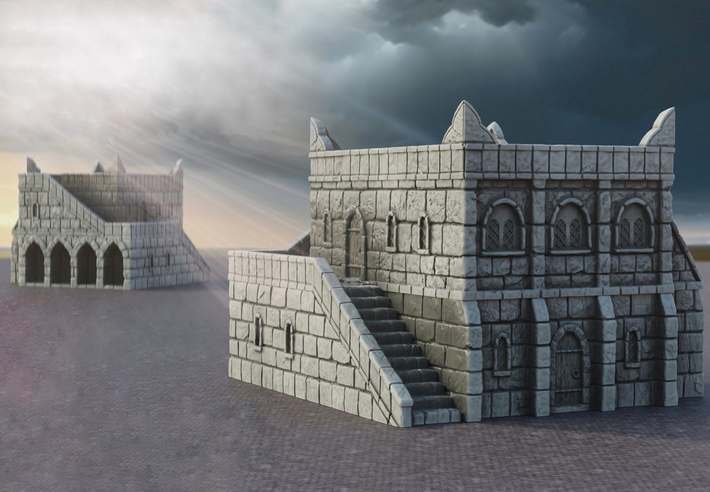 Photo de produit Tabletop 28mm The Printing Goes Ever On (TPGEO) 0 : Place commerciale Ivory City - Bâtiment Royaume de Gonthan - Hall d'échange Terrain Tabletop