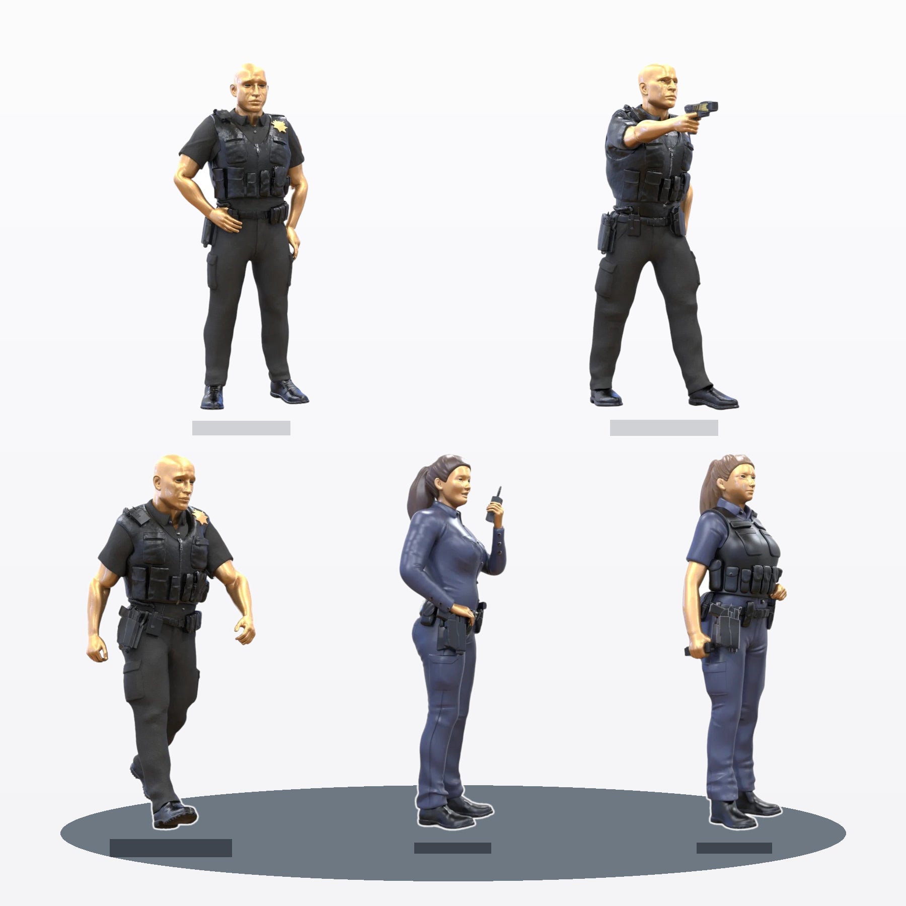 Photo produit de modélisme de diorama 0 : set de figurines de diorama : équipe de police classique (n° S95)