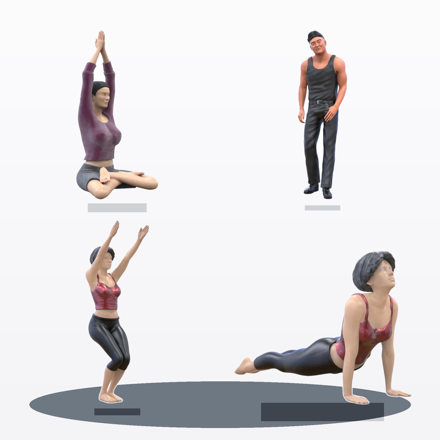 Diorama Modellbau Produktfoto 0: Diorama Figuren-Set: Yoga und Fitness (Nr. S103)