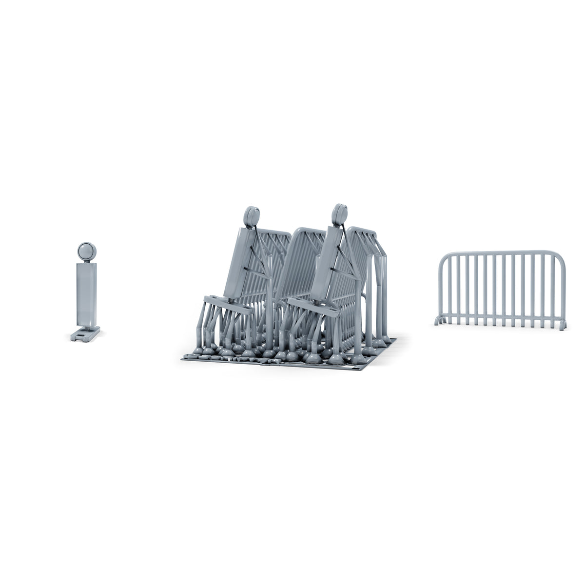 Photo du produit de modélisme de diorama 0 : miniature de chantier pour diorama : barrières de sécurité et balises de signalisation (h0_46)