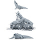 Photo du produit de modélisme de diorama 0 : miniatures de reptiles pour diorama : deux crocodiles dans des poses différentes (h0_49)