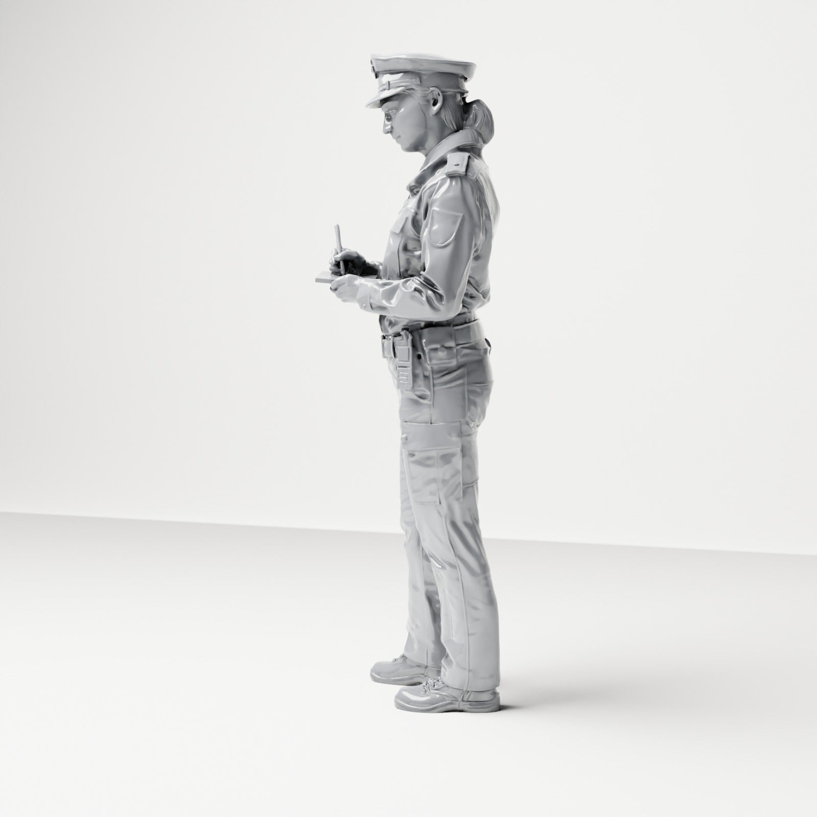 Diorama modélisme photo de produit 1 : Figurine debout : Policier allemand avec casquette de service et appareil à main (B017)