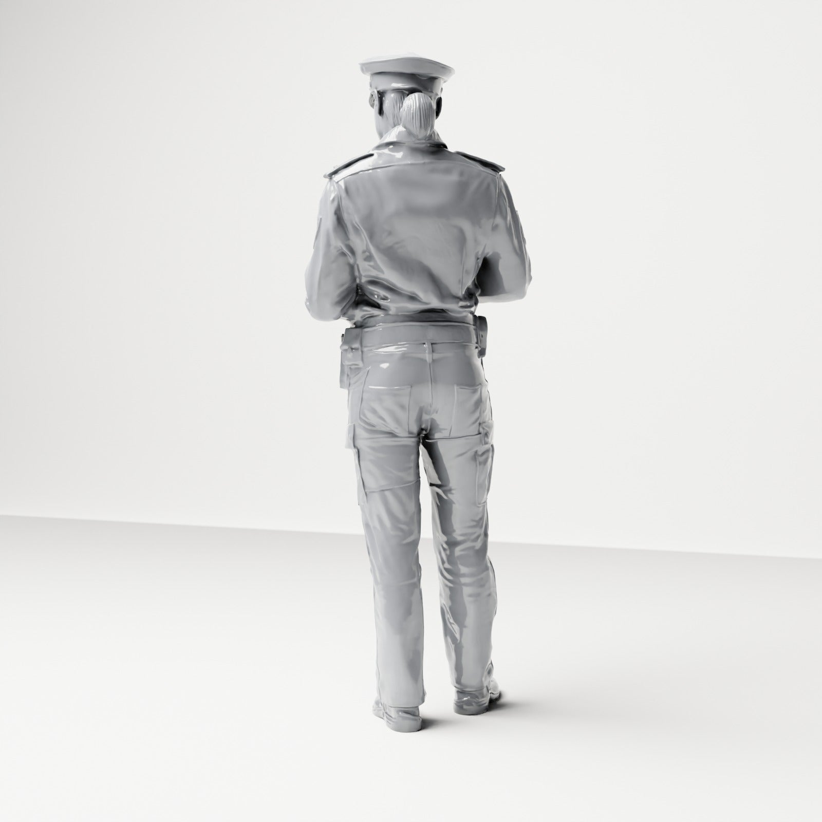 Diorama modélisme photo de produit 2 : Figurine debout : Policier allemand avec casquette de service et appareil à main (B017)