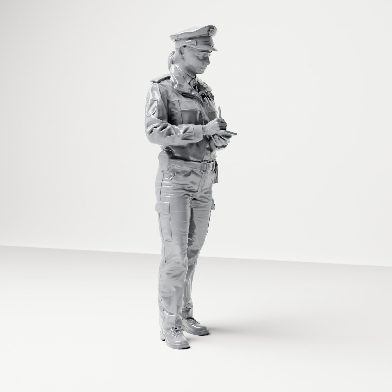 Diorama modélisme photo produit 3 : Figurine debout : Policier allemand avec casquette de service et appareil à main (B017)