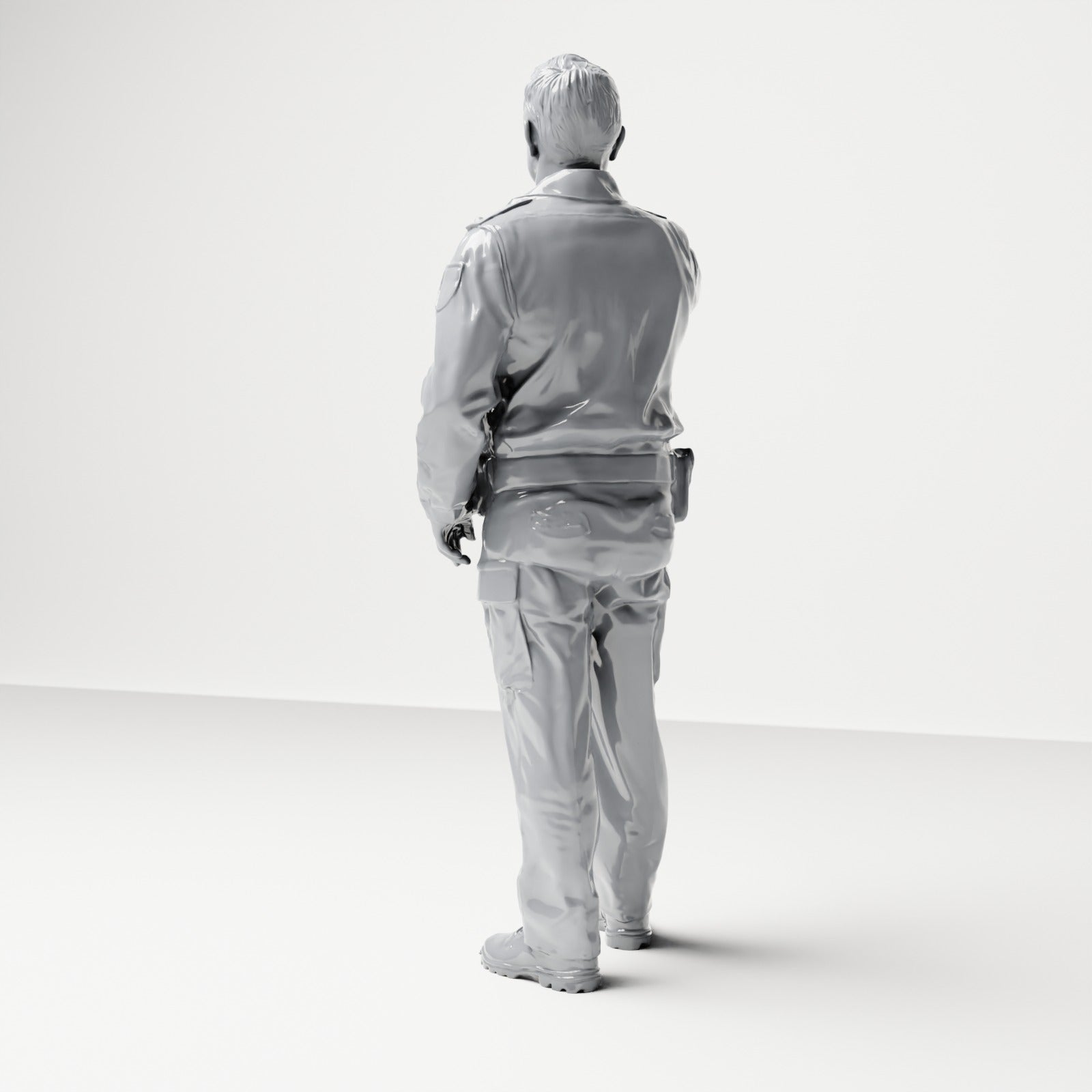 Diorama modélisme photo de produit 2 : Figurine debout : Policier allemand en uniforme avec geste d'arrêt et ceinture d'équipement (B018)