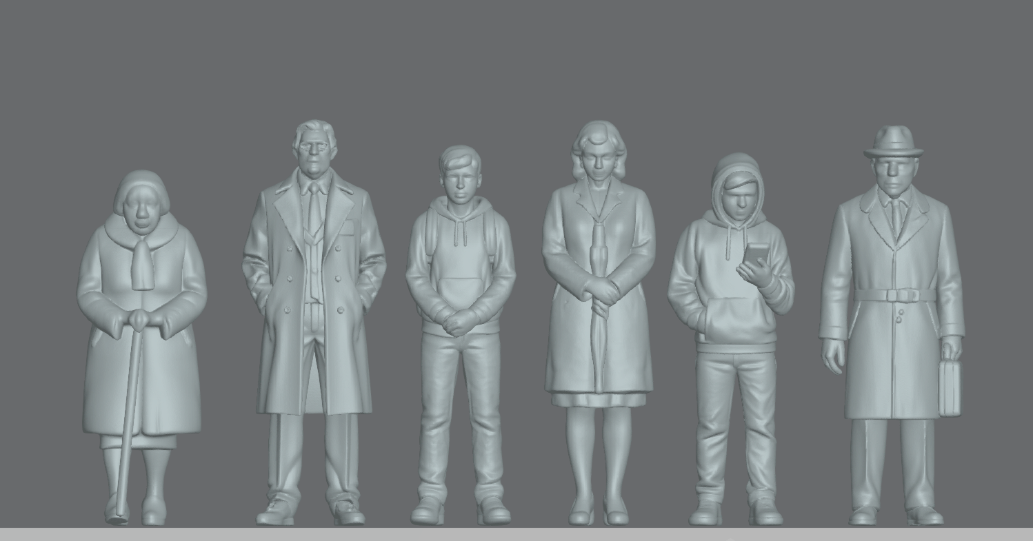 Produktfoto Figur H0, 1:72 - 0: Passanten Figuren Set (6 Figuren)