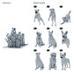Photo du produit Diorama Modélisme 1 : Miniatures de chiens pour diorama : neuf chiens de races et de postures différentes (h0_52)