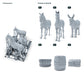 Diorama Modellbau Produktfoto 1: Diorama Tiere Set: Pferd, Fohlen und Esel mit Stallzubehör (h0_35)