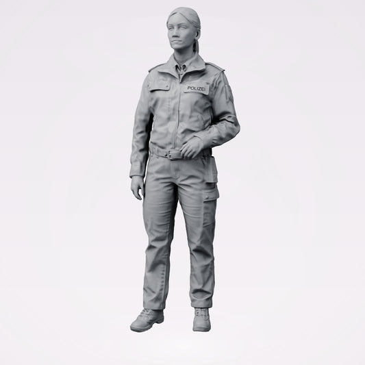 Diorama modélisme photo de produit 0 : Figurine debout : Policier allemand en uniforme avec insigne POLICE (B024)