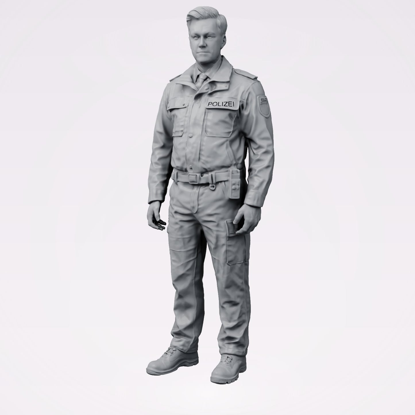 Diorama modélisme photo produit 0 : Figurine debout : policier/ère en uniforme allemand moderne avec inscription POLIZEI (B025)