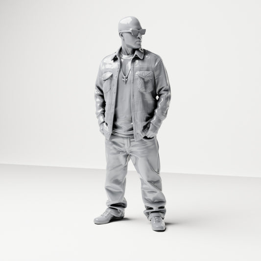 Diorama modélisme photo de produit 0 : Figurine debout : homme en tenue de rue avec les mains dans les poches (B027)