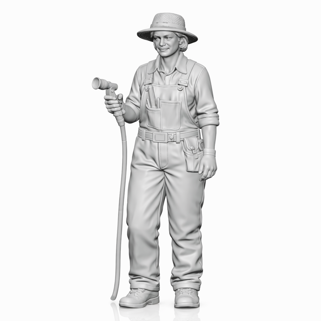 Photo produit de modélisme de diorama 3 : set de figurines de diorama : jardinier, jardinage et vie à la campagne