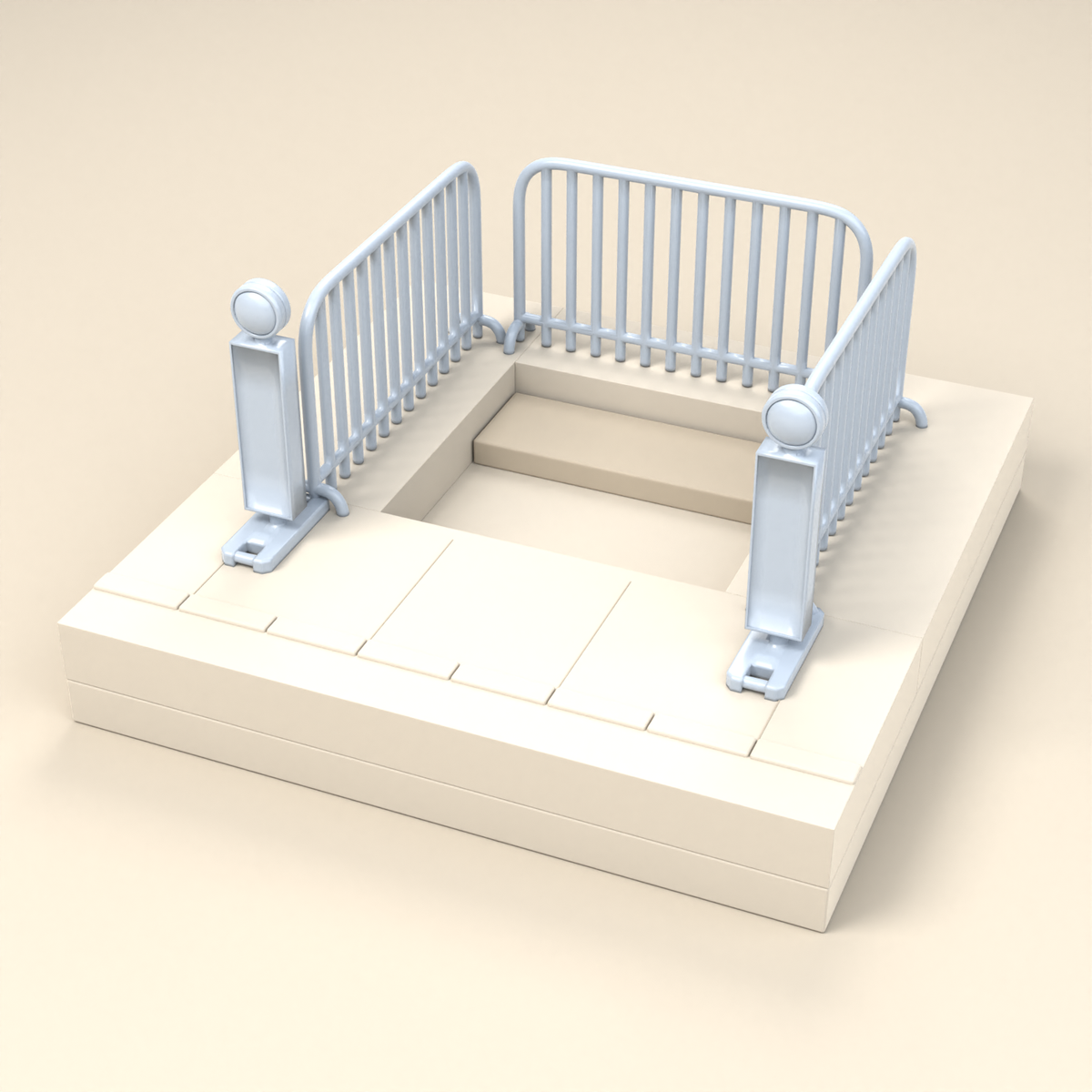 Photo du produit de diorama 2 : chantier miniature de diorama : barrières et balises de signalisation (h0_46)