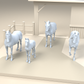 Photo de produit de modélisme de diorama 2 : chevaux miniatures pour diorama : trois chevaux et un poulain (h0_54)