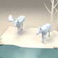 Photo de produit pour diorama : animaux sauvages miniatures — élan mâle et femelle (h0_48)