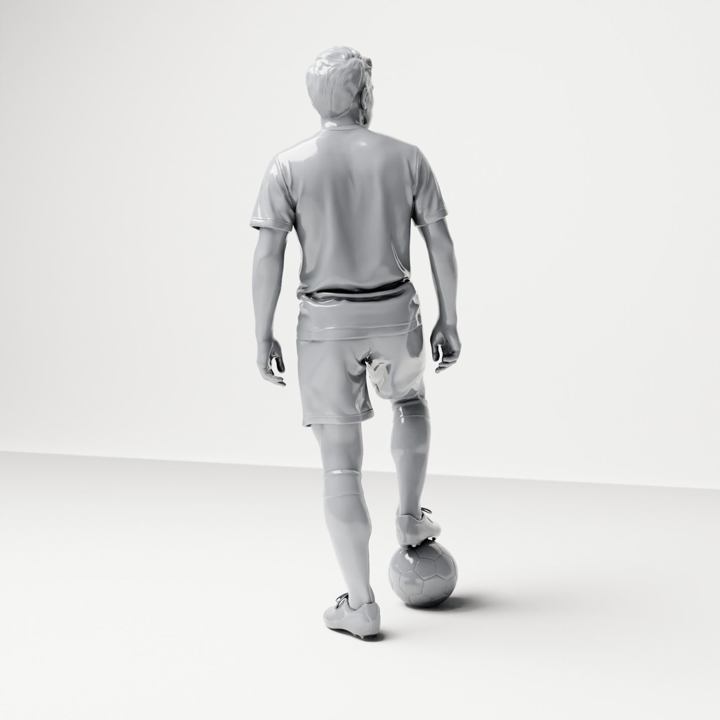 Diorama modélisme photo de produit 2 : Figurine debout : footballeur avec le pied sur le ballon (B035)
