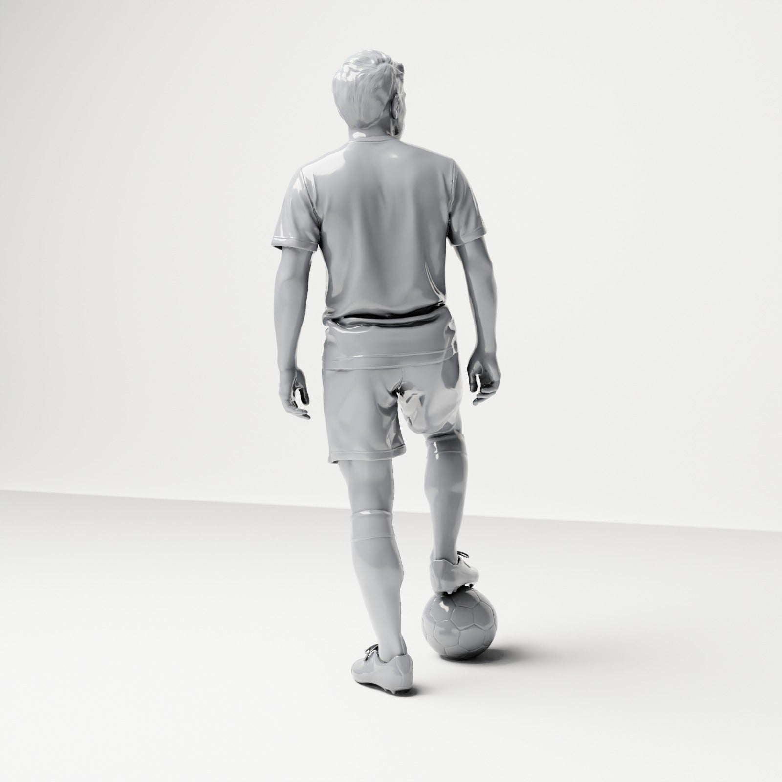 Diorama modélisme photo de produit 2 : Figurine debout : footballeur avec le pied sur le ballon (B035)