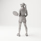 Stehende Figur: Tennisspielerin mit Schläger (B038) - Rueckansicht