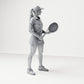 Diorama modélisme photo produit 3 : Figurine debout : joueuse de tennis avec raquette (B038)