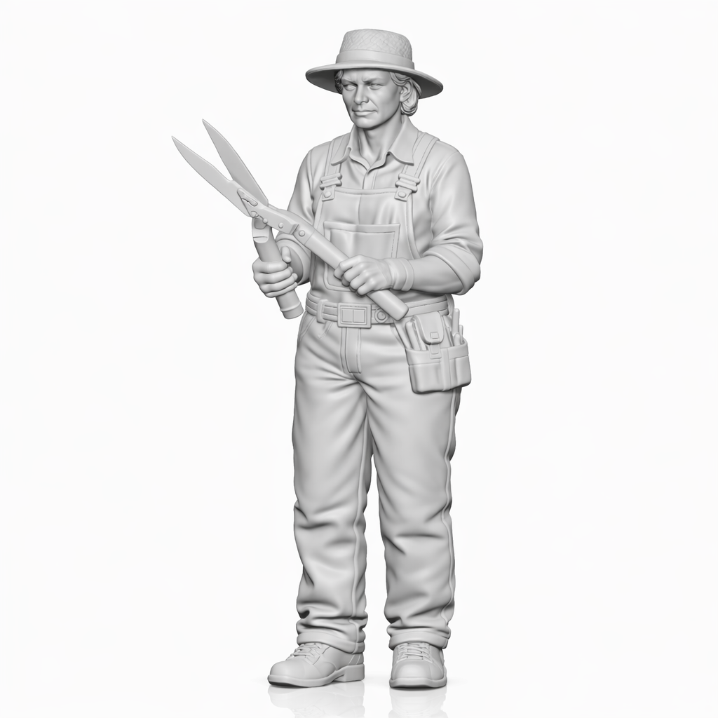 Photo produit de modélisme pour diorama 4 : set de figurines de diorama - jardinier, jardinage et vie rurale