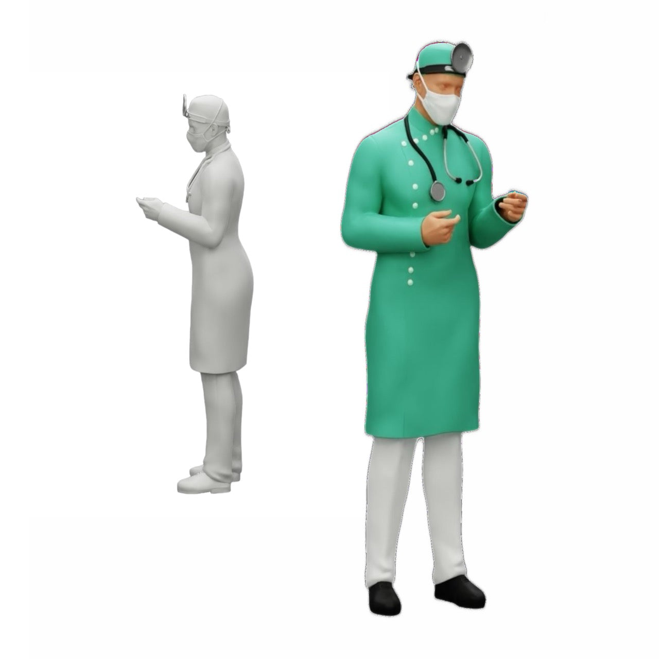 Photo produit de modélisme pour diorama 3 : set de figurines pour diorama : clinique, chirurgie et services de secours (n° S46)