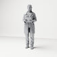 Photo produit de modélisme pour diorama 0 : figurine debout : médecin avec presse-papiers et stéthoscope (B044)