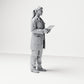 Photo produit de modélisme pour diorama 3 : Figurine debout : médecin avec clipboard et stéthoscope (B044)
