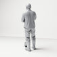 Photo produit de modélisme de diorama 2 : figurine debout : ouvrier du bâtiment avec pelle à long manche (B045)