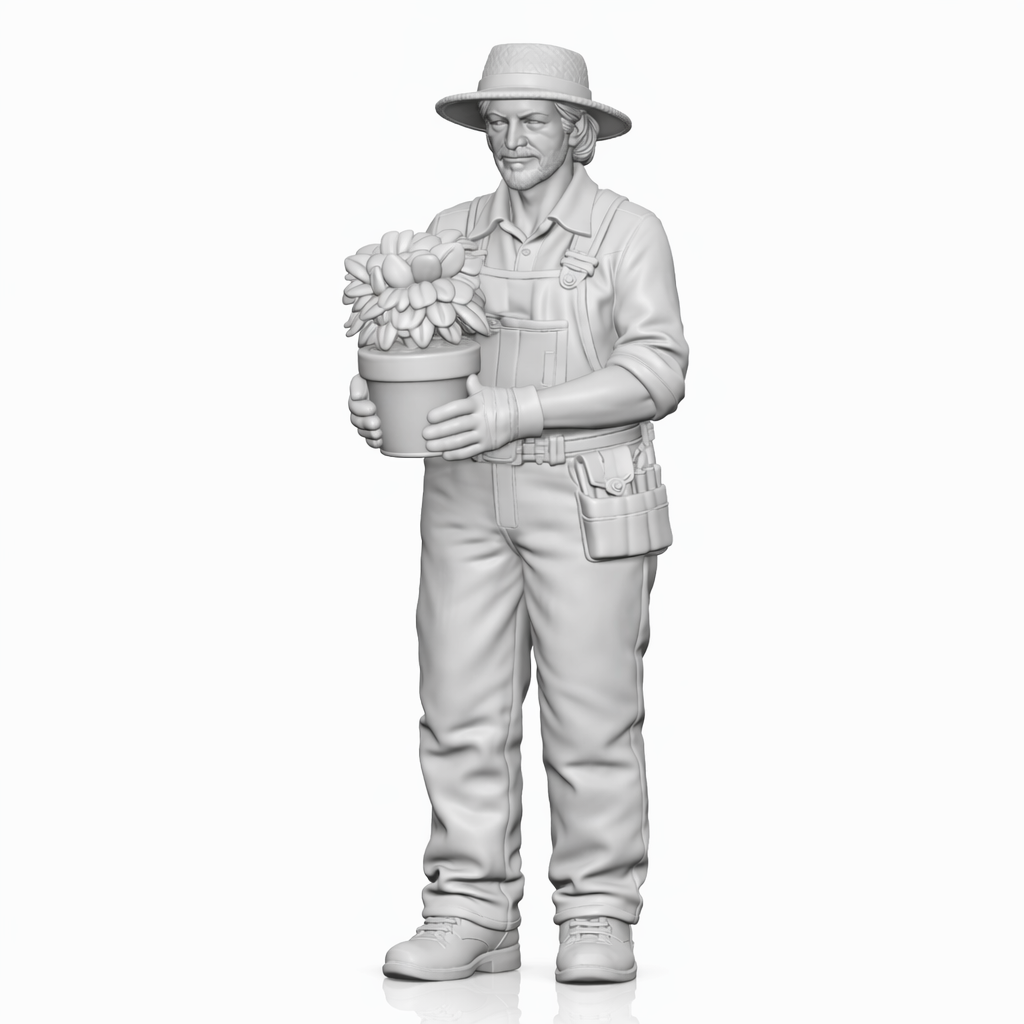 Photo produit de modélisme de diorama 5 : set de figurines de diorama : jardinier, travaux de jardinage et vie à la campagne