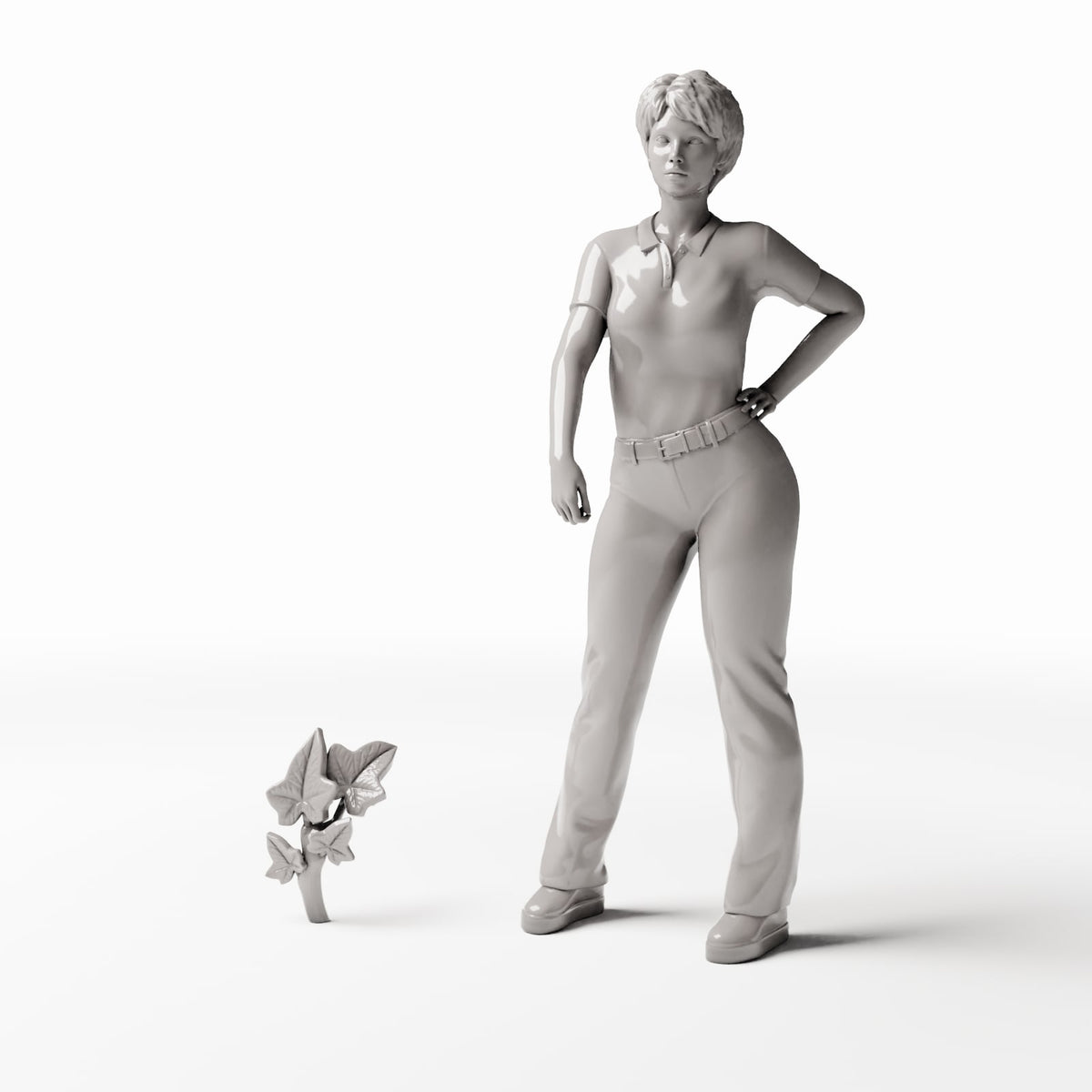 Set 04: plante miniature réf. 528D avec une figurine humaine pour comparer la taille (lierre)