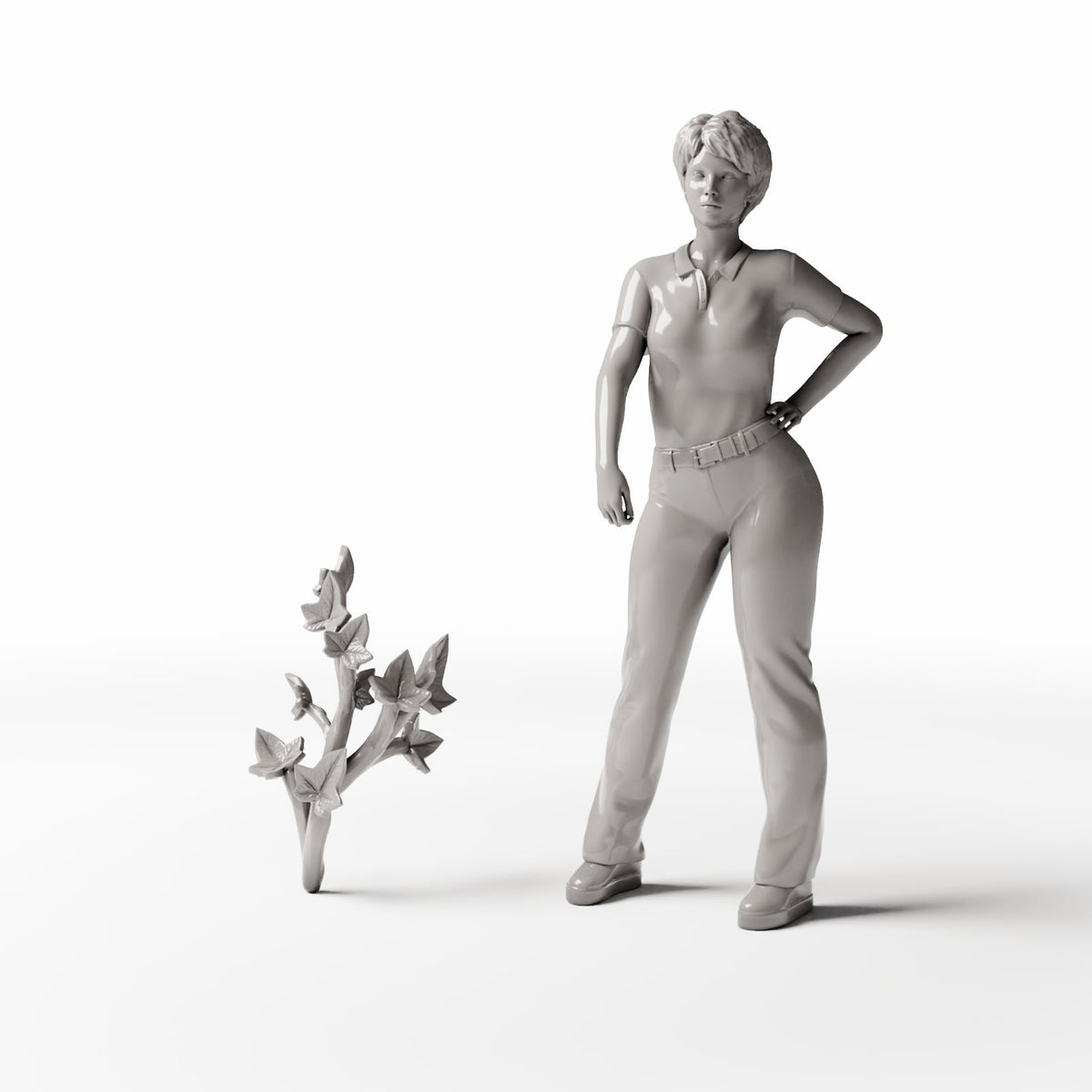 Set 04: plante miniature réf. 533D avec une figurine humaine pour comparer la taille (lierre)