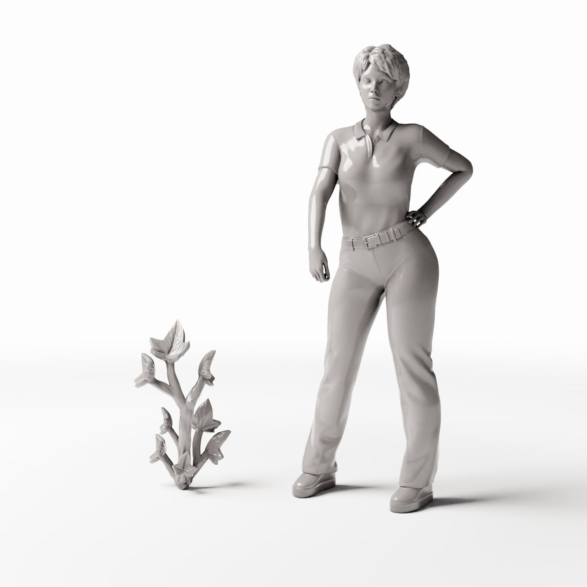 Set 04: plante miniature réf. 534D avec une figurine humaine pour comparer la taille (lierre)
