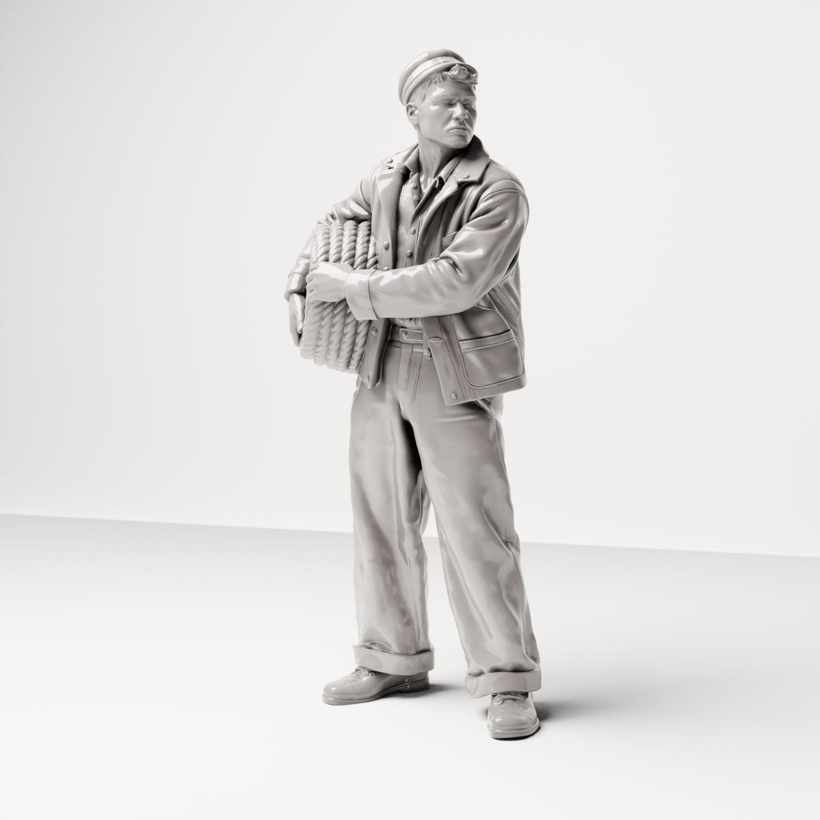 Photo produit de modélisme de diorama 4 : set de figurines de dockers et d’ouvriers portuaires historiques des années 1920-1930