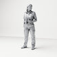 Photo produit de modélisme pour diorama 0 : figurine debout : femme d’équipage de navire en uniforme avec jumelles (B050)