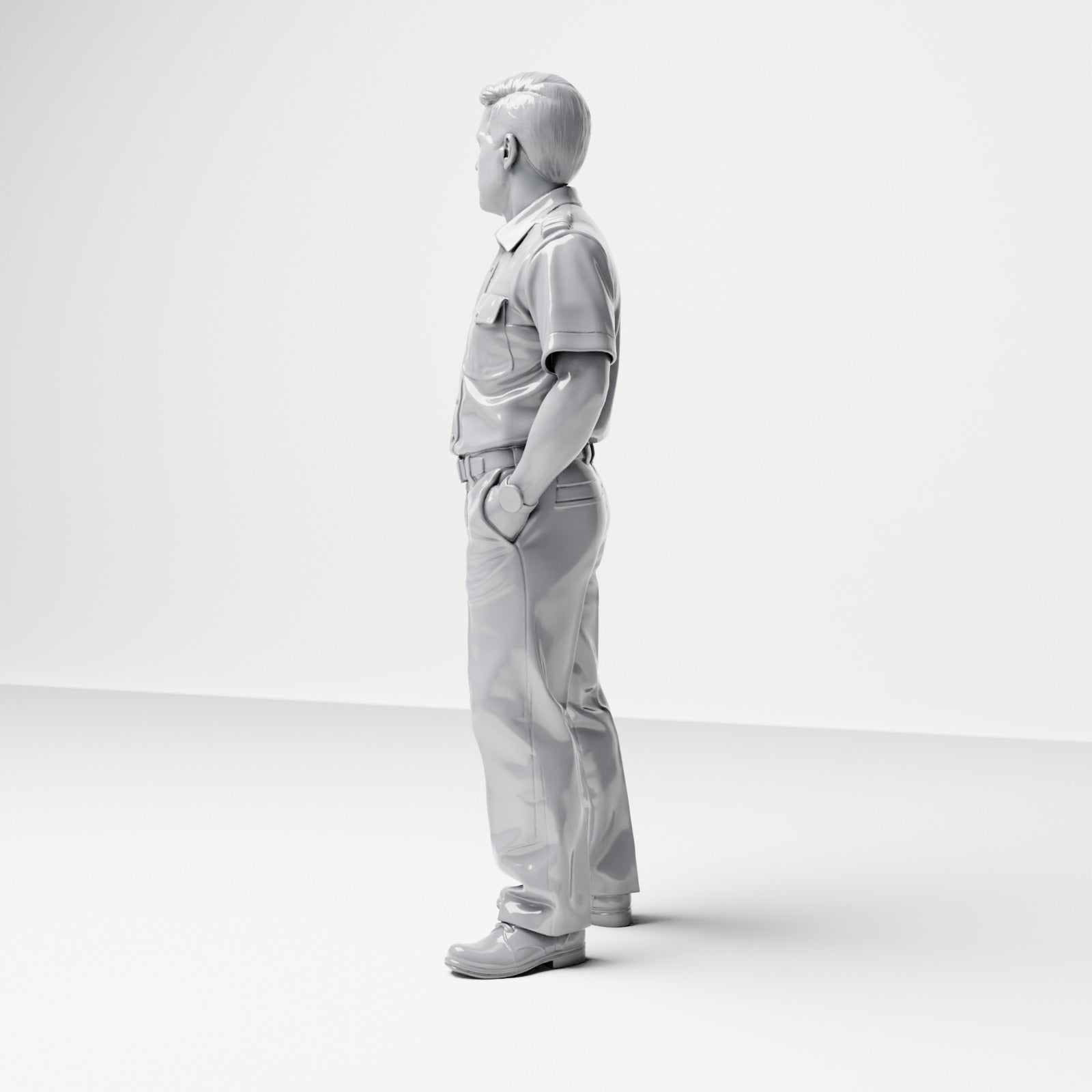 Diorama Modellbau Produktfoto 1: Stehende Figur: Schiffsbesatzungsmitglied in Uniform mit Schulterklappen (B051)