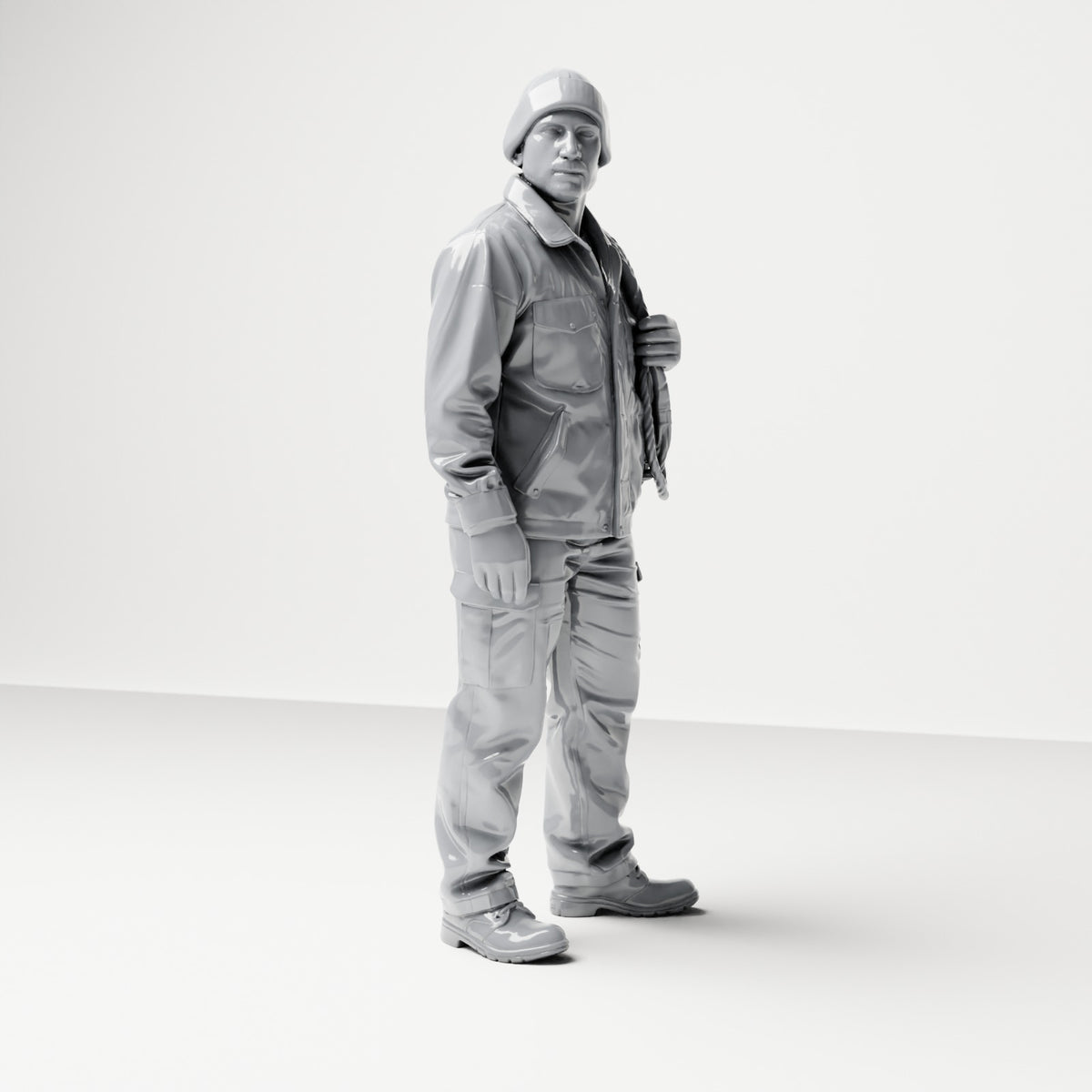 Photo produit de modélisme de diorama 3 : figurine debout, membre d’équipage de navire en tenue de travail avec poulie (B052)