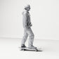 Photo produit de modélisme pour diorama 3 : figurine debout : skateur avec casquette, sweat à capuche et skateboard (B054)