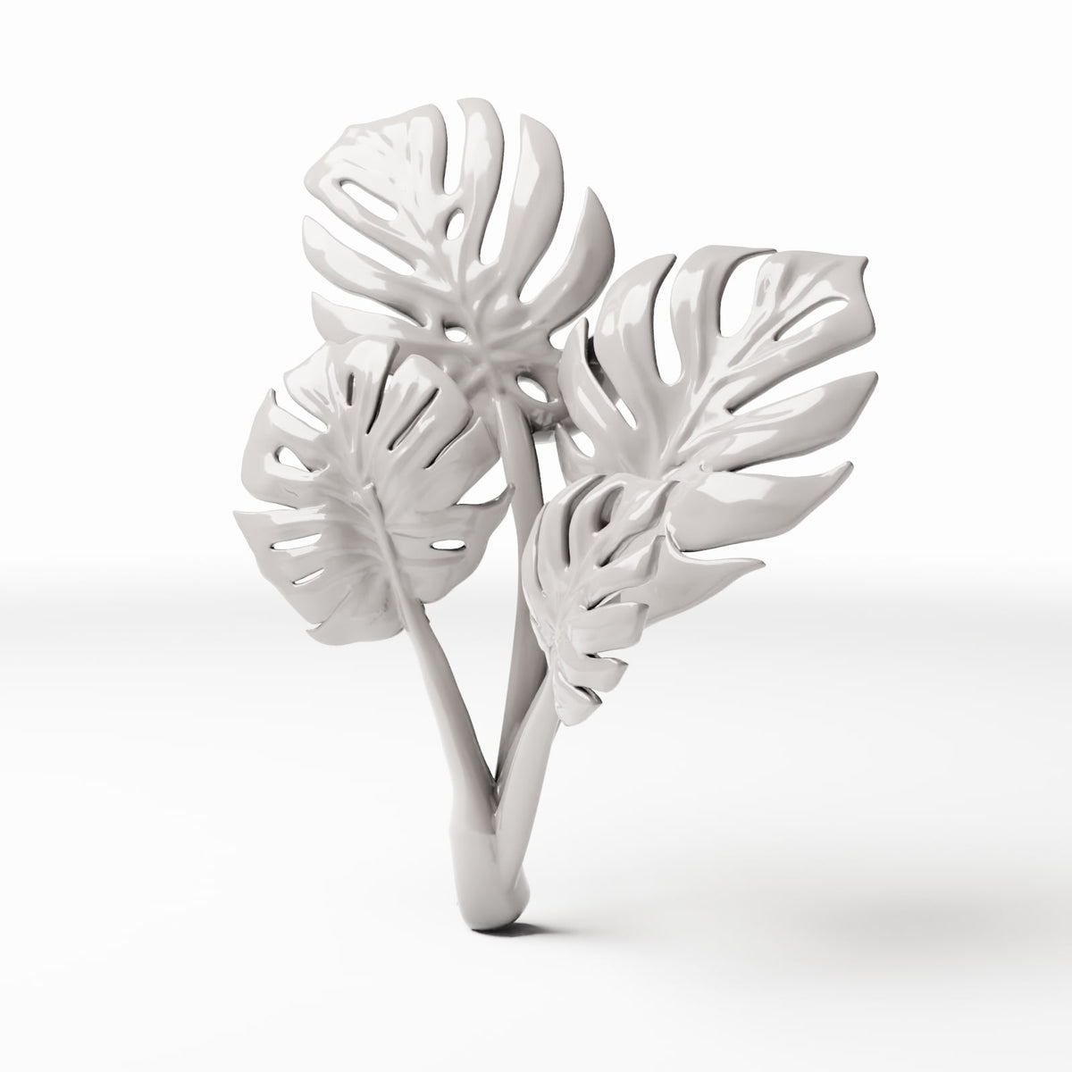 Set 05: plante miniature réf. 482D, vue individuelle sur fond blanc (Monstera)