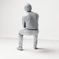Photo produit de modélisme de diorama 2 : figurine assise : spectateur masculin aux bras croisés (B064)