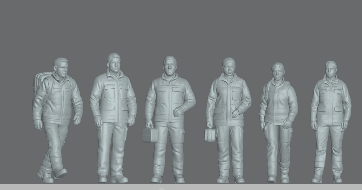 Produktfoto Figur H0, 1:72 - 0: Sanitäter Rettungsdienst Figuren Set (6 Figuren)