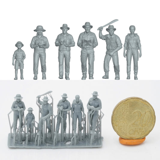Produktfoto Figur H0, 1:72 - 0: Forscher Dschungel Expedition Figuren Set (6 Figuren)
