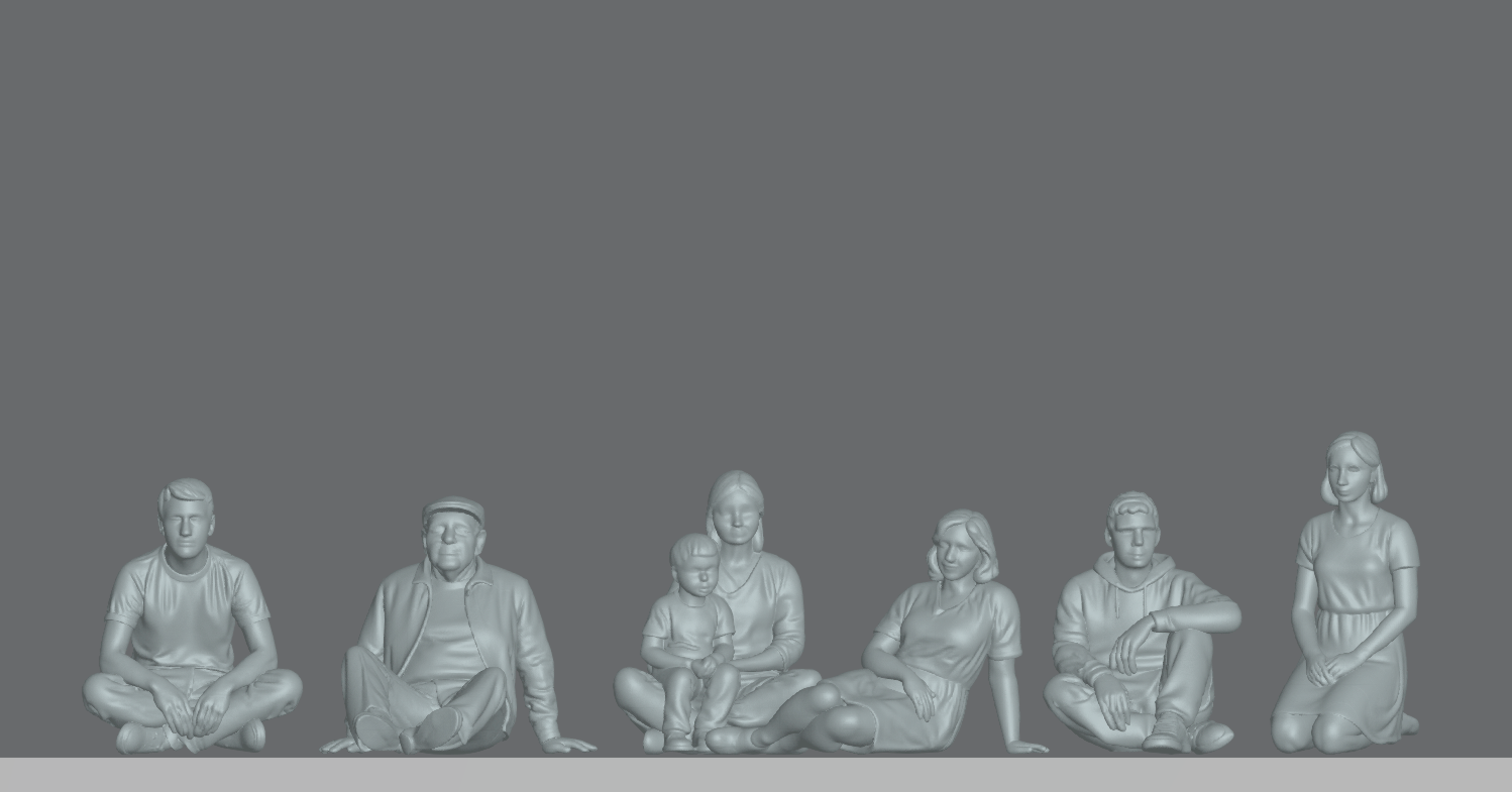 Produktfoto Figur H0, 1:72 - 0: Picknick im Park, sitzende Figuren Set (6 Figuren)