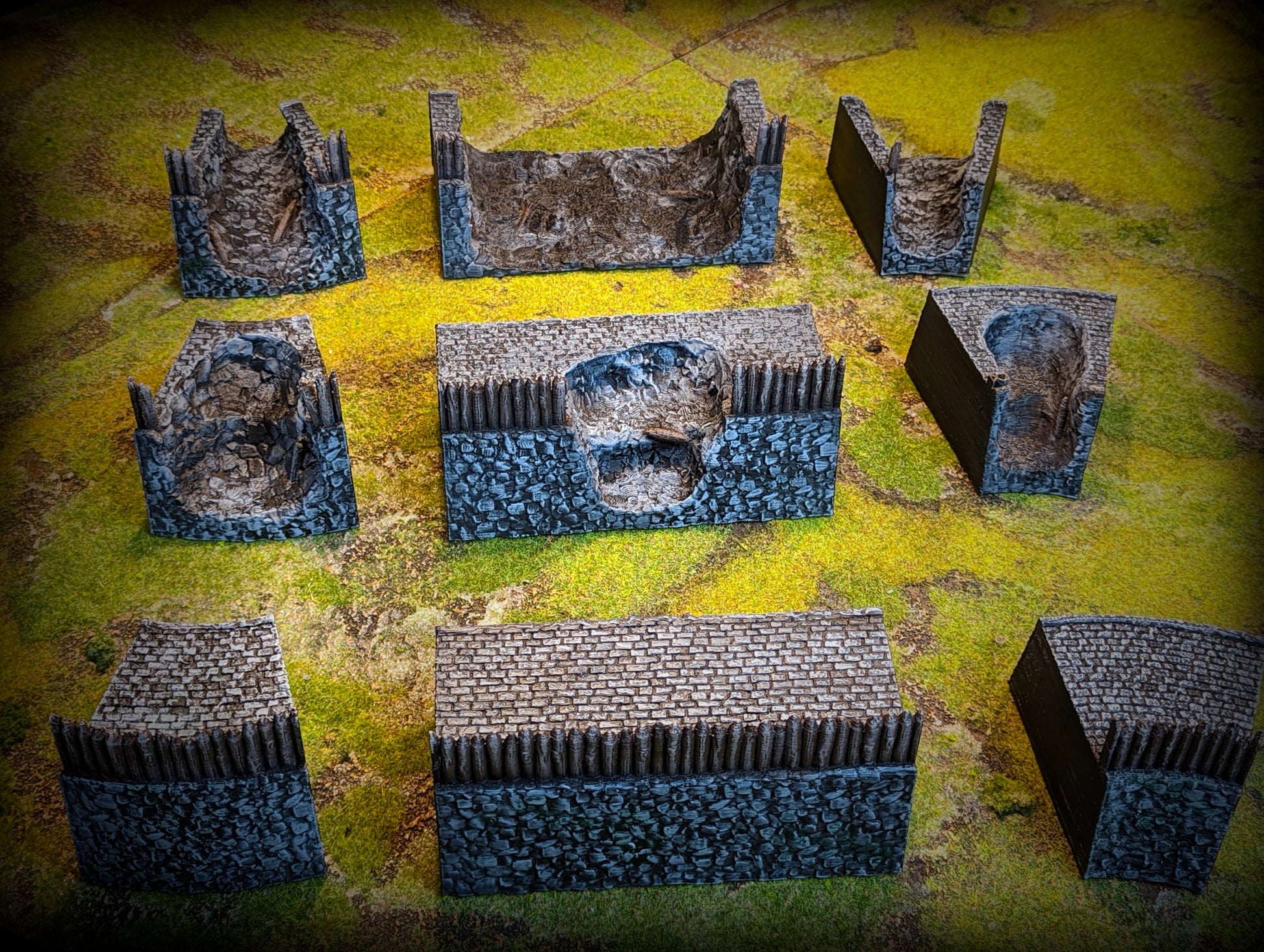 Photo de produit Tabletop 28mm pièces de terrain, maisons, décorations et éléments de Creation Conquest (CC) 0 : Ensemble de murs de ville - Royaume de Saxe - Village médiéval des seigneurs des chevaux