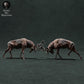Photo de produit Figurine animale diorama, modélisme : 0 : Figurine de faune : cerfs rouges en combat – diorama de combat de cerfs (Réf 01_01_71)
