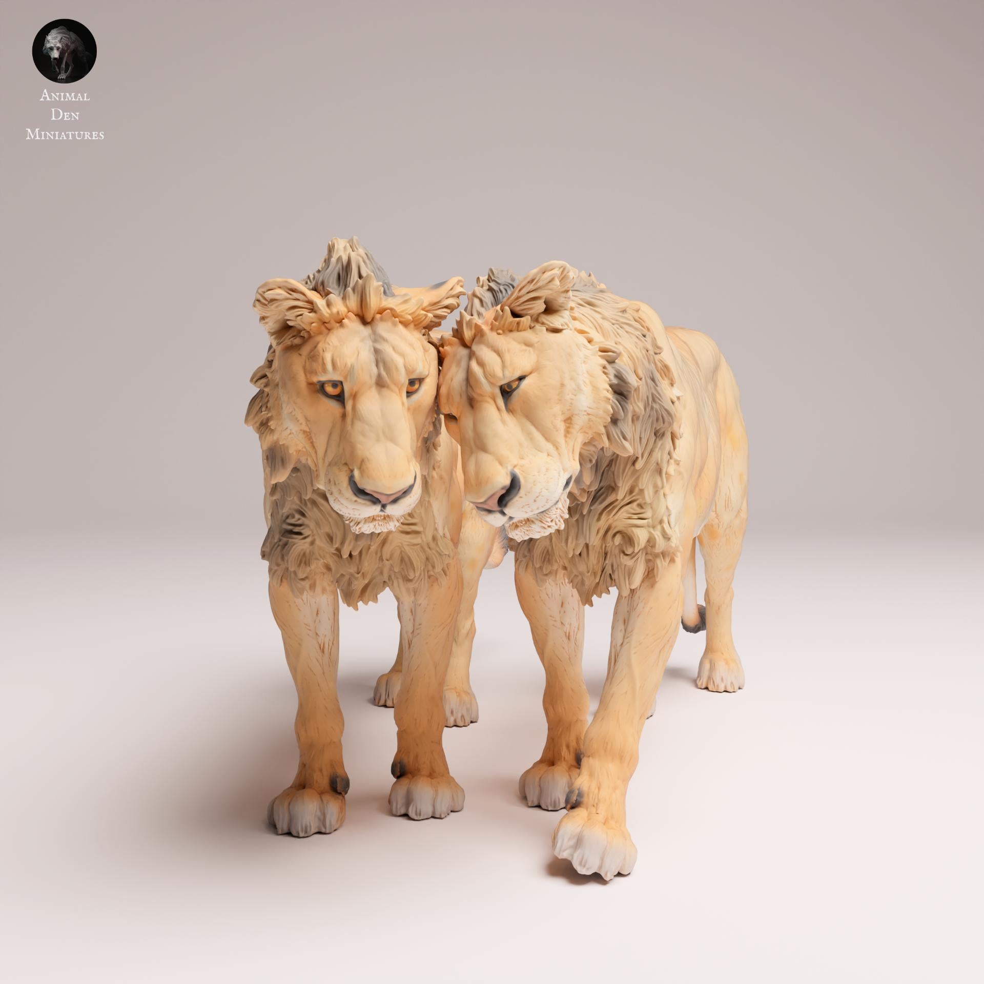 Photo de produit Figurine d'animal Diorama, modélisme : 0 : Figurine de faune : lions câlins – jeunes (Réf 25_08_02)