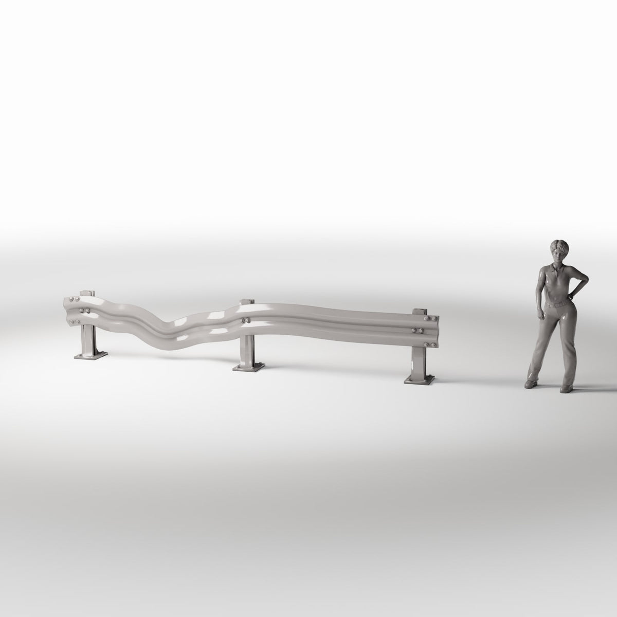 Photo produit pour diorama et modélisme 1 : Route de diorama : glissière de sécurité endommagée (Ref. 1000D)
